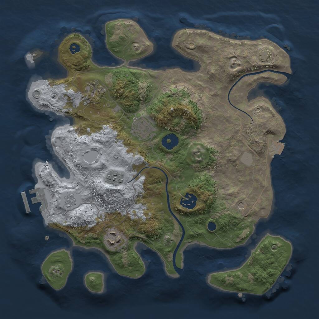Rust Map: Procedural Map, Size: 3000, Seed: 966351517, 10 Monuments