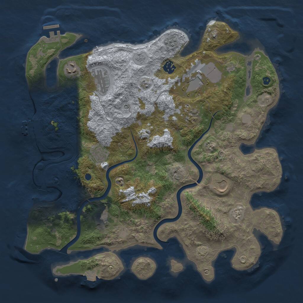 Rust Map: Procedural Map, Size: 3800, Seed: 22051, 15 Monuments