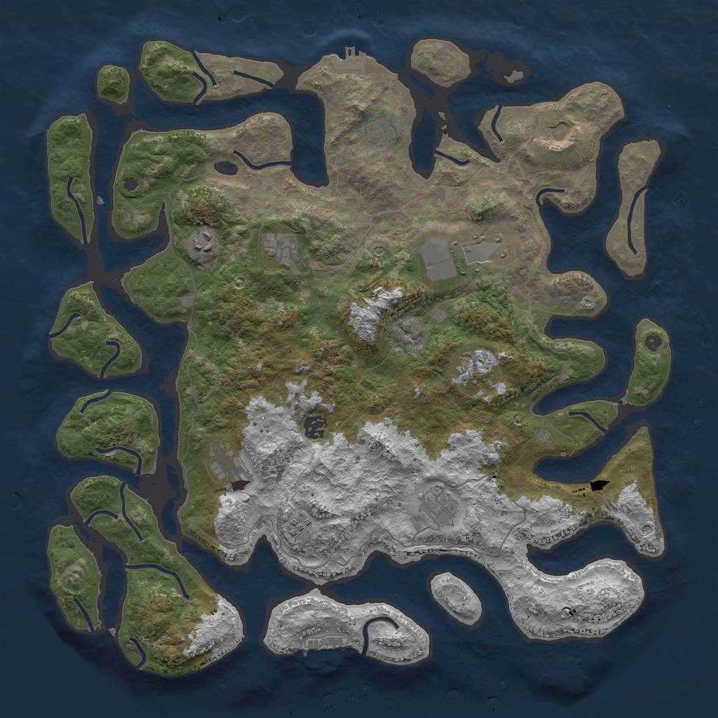 Rust Map: Procedural Map, Size: 4500, Seed: 6955, 15 Monuments