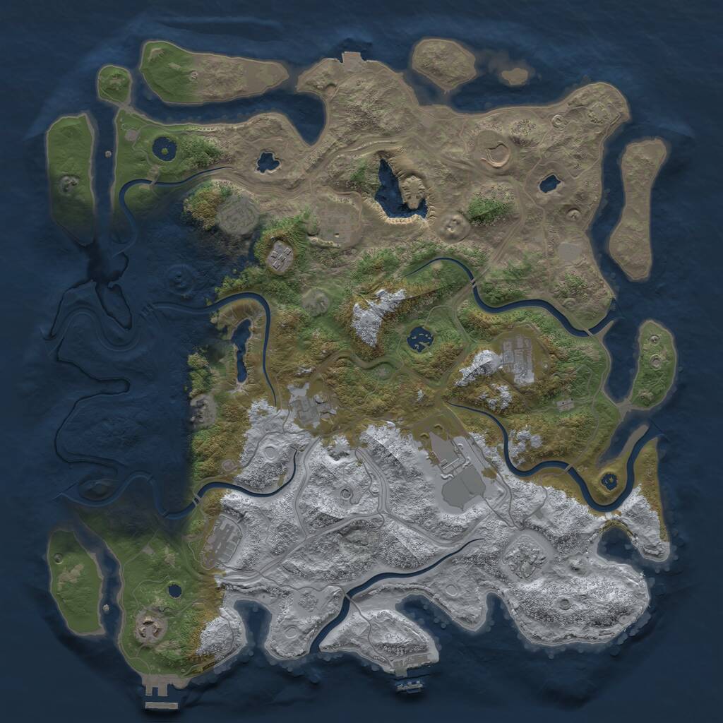 Rust Map: Procedural Map, Size: 4500, Seed: 6955, 17 Monuments
