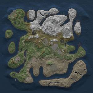 Thumbnail Rust Map: Procedural Map, Size: 3500, Seed: 1703413001, 12 Monuments