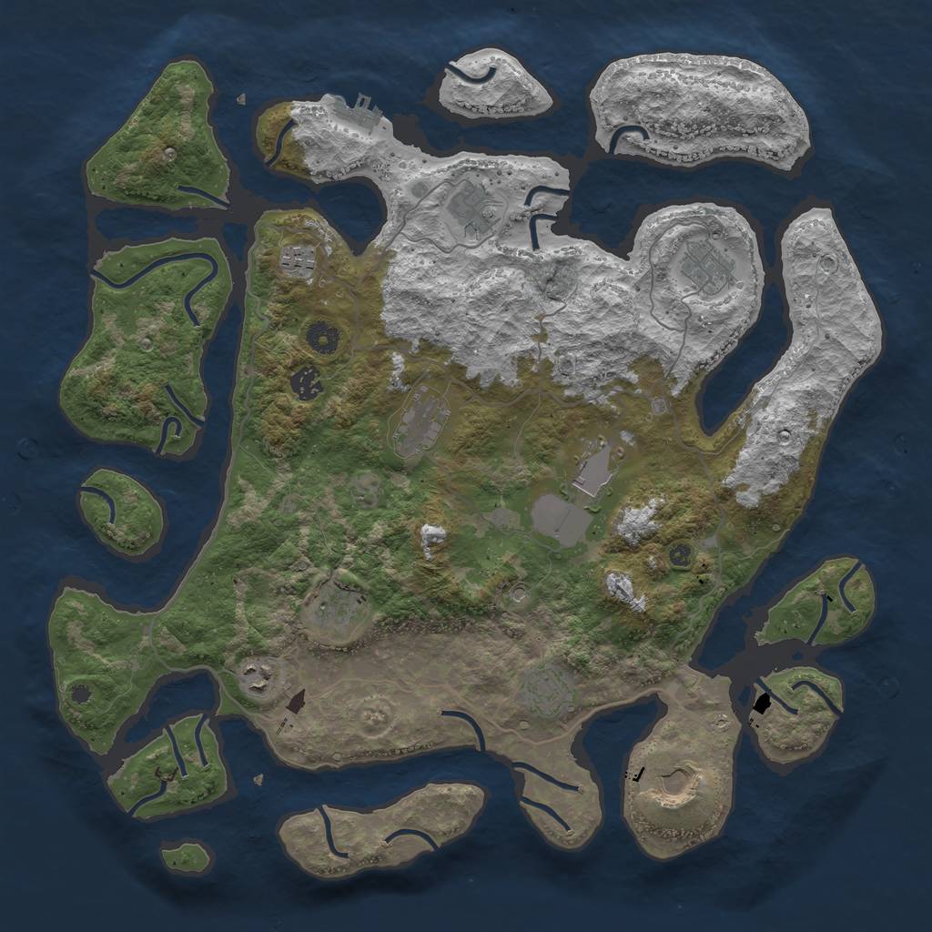 Rust Map: Procedural Map, Size: 4250, Seed: 263706, 14 Monuments