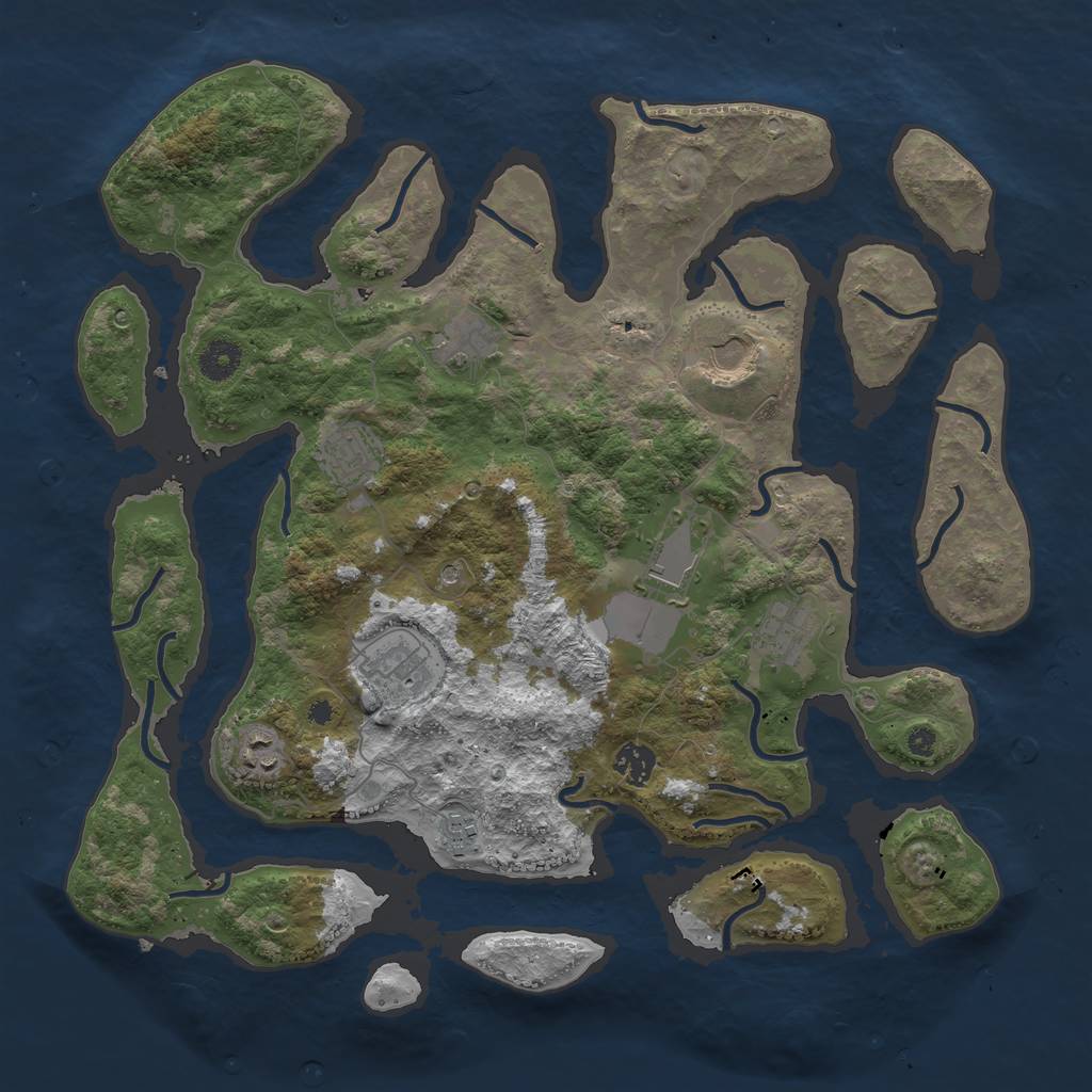 Rust Map: Procedural Map, Size: 3950, Seed: 6541, 12 Monuments