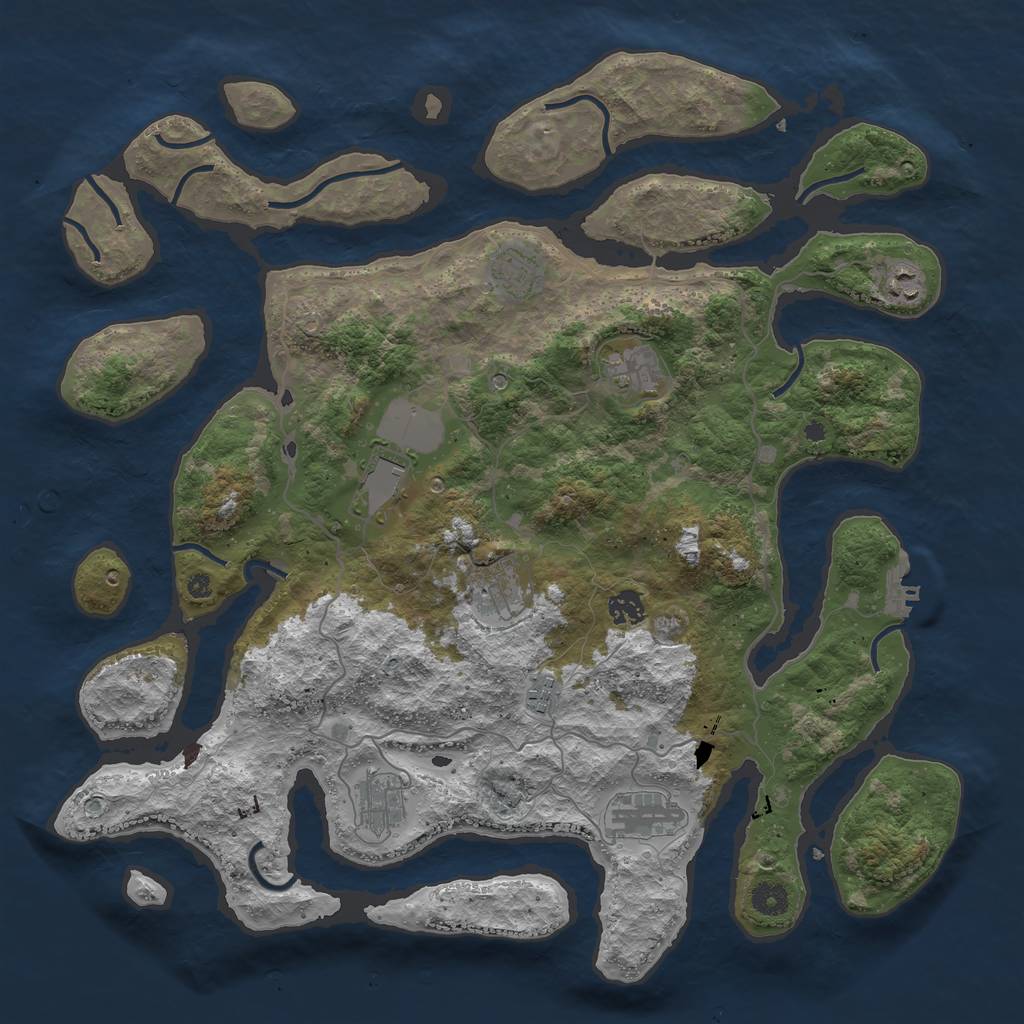 Rust Map: Procedural Map, Size: 4250, Seed: 378979, 13 Monuments