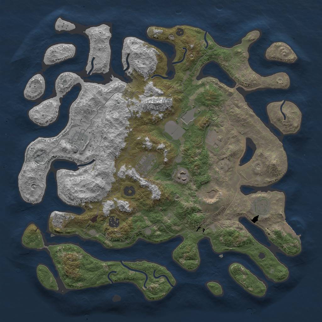 Rust Map: Procedural Map, Size: 4250, Seed: 347744, 13 Monuments