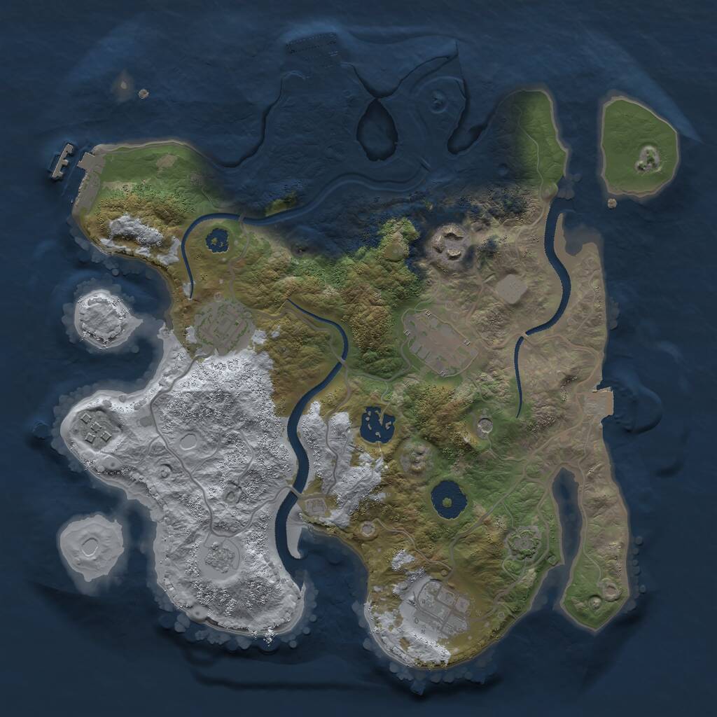 Rust Map: Procedural Map, Size: 3000, Seed: 3032016, 12 Monuments