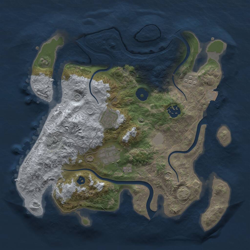 Rust Map: Procedural Map, Size: 3000, Seed: 1568160300, 7 Monuments