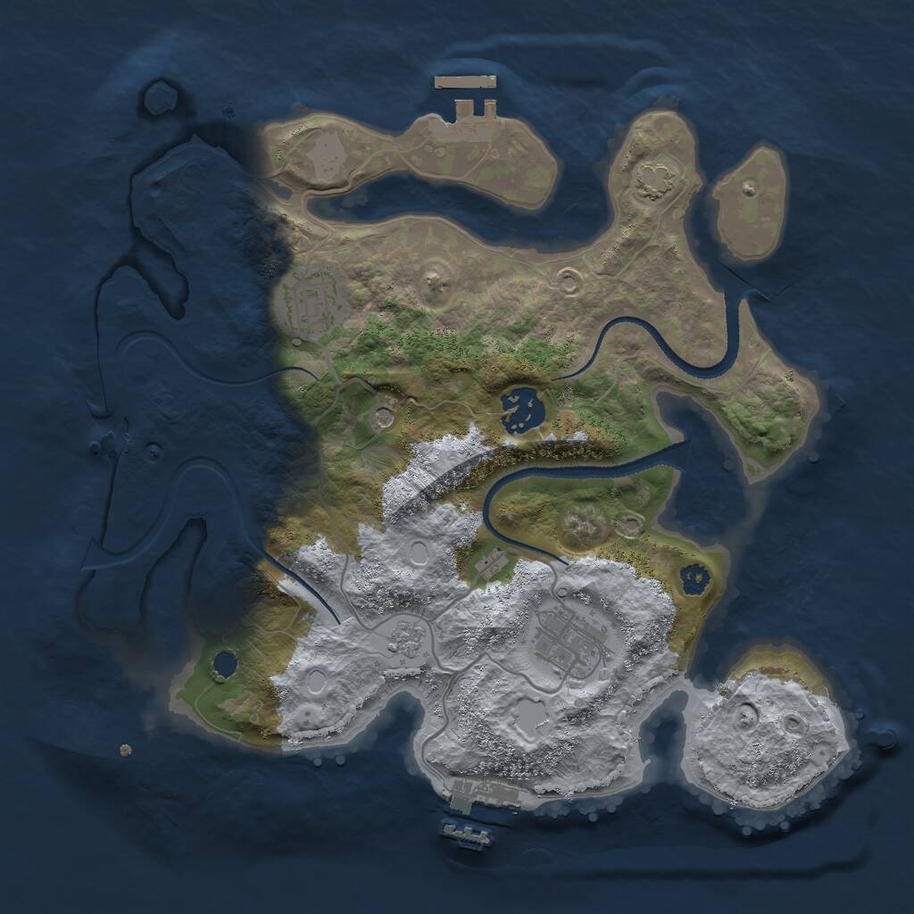 Rust Map: Procedural Map, Size: 3000, Seed: 466280, 9 Monuments