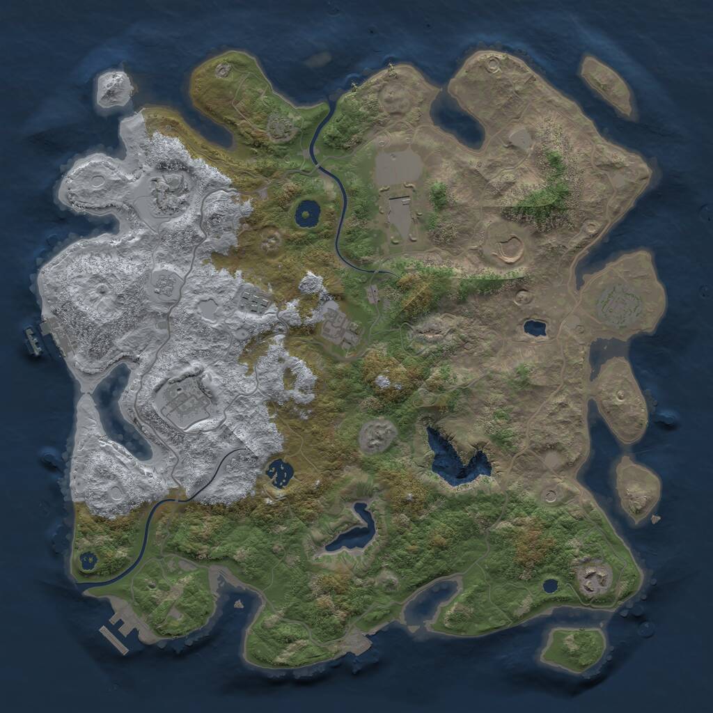 Rust Map: Procedural Map, Size: 4000, Seed: 1255552289, 15 Monuments