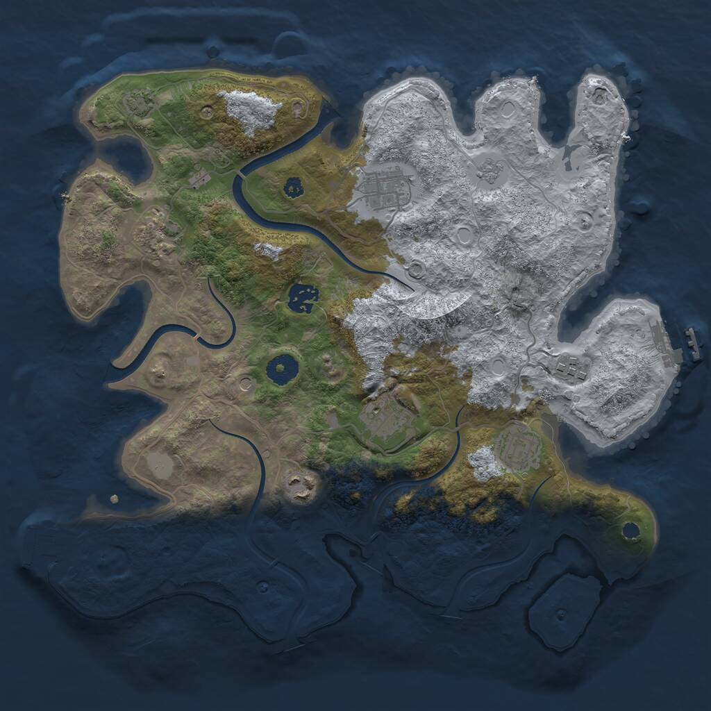 Rust Map: Procedural Map, Size: 3500, Seed: 97173784, 13 Monuments
