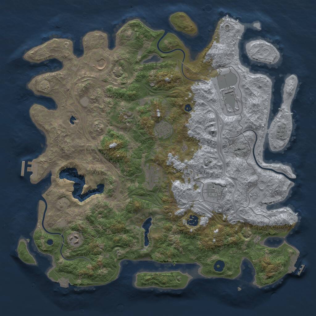 Rust Map: Procedural Map, Size: 4250, Seed: 876665, 15 Monuments