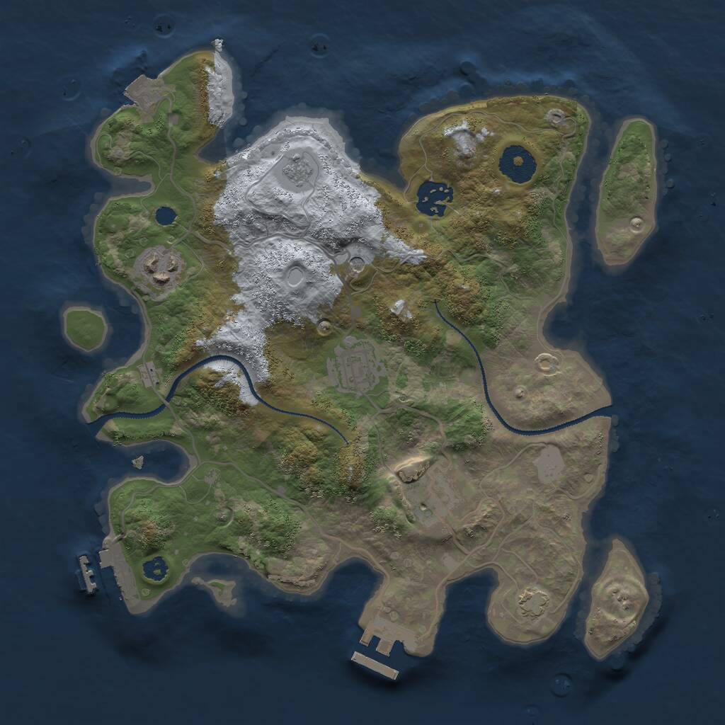 Rust Map: Procedural Map, Size: 3000, Seed: 2135733733, 10 Monuments