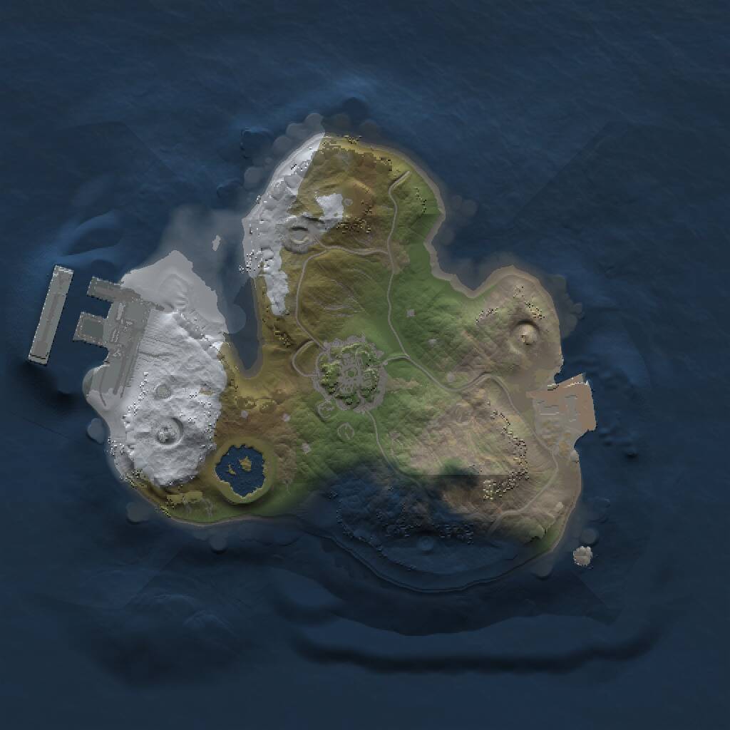 Rust Map: Procedural Map, Size: 1500, Seed: 1984323689, 3 Monuments