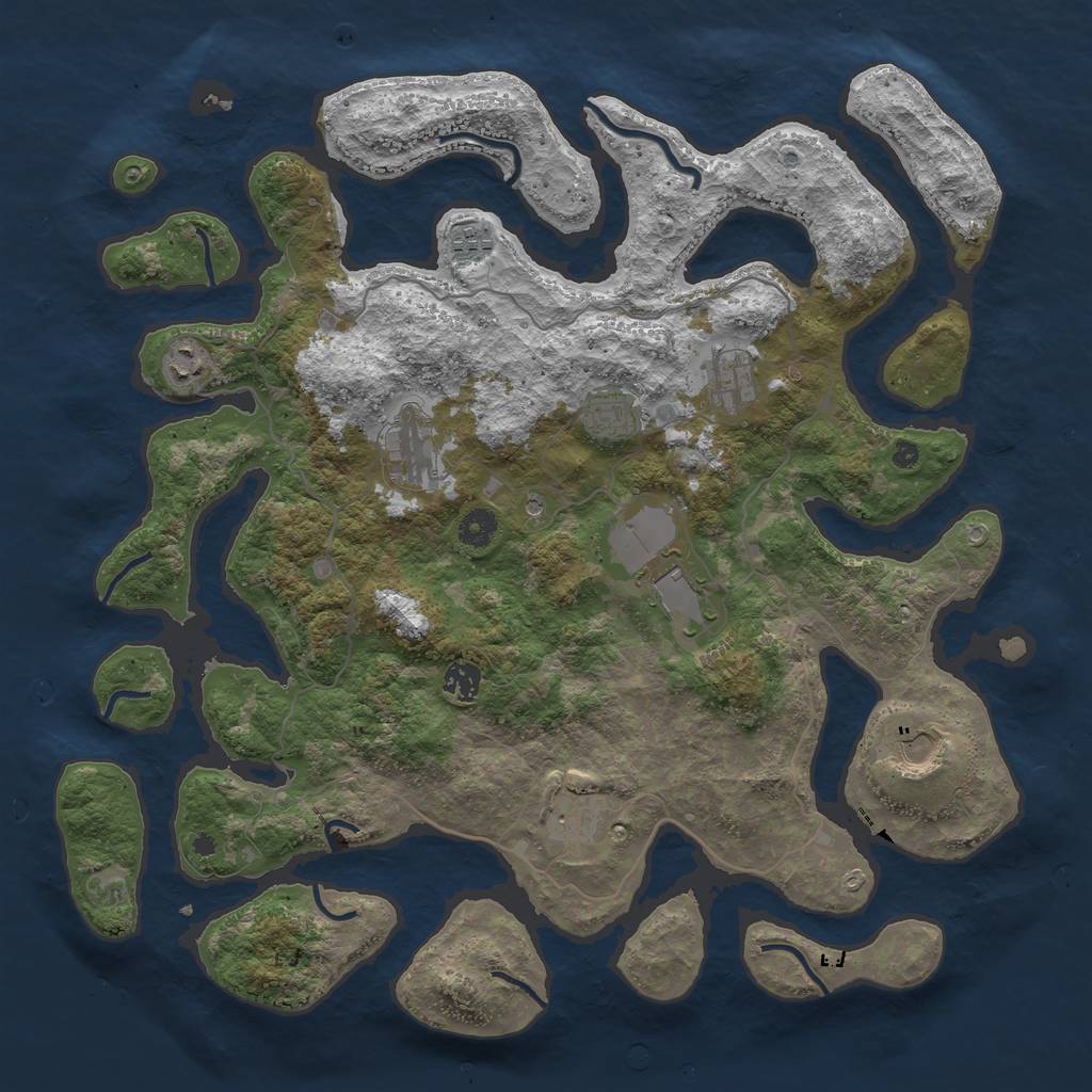 Rust Map: Procedural Map, Size: 4250, Seed: 209540, 12 Monuments