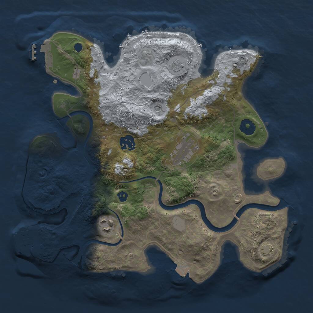 Rust Map: Procedural Map, Size: 3000, Seed: 12345456, 9 Monuments