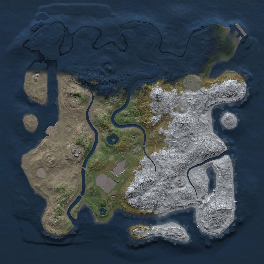 Rust Map: Procedural Map, Size: 3500, Seed: 3523451, 10 Monuments