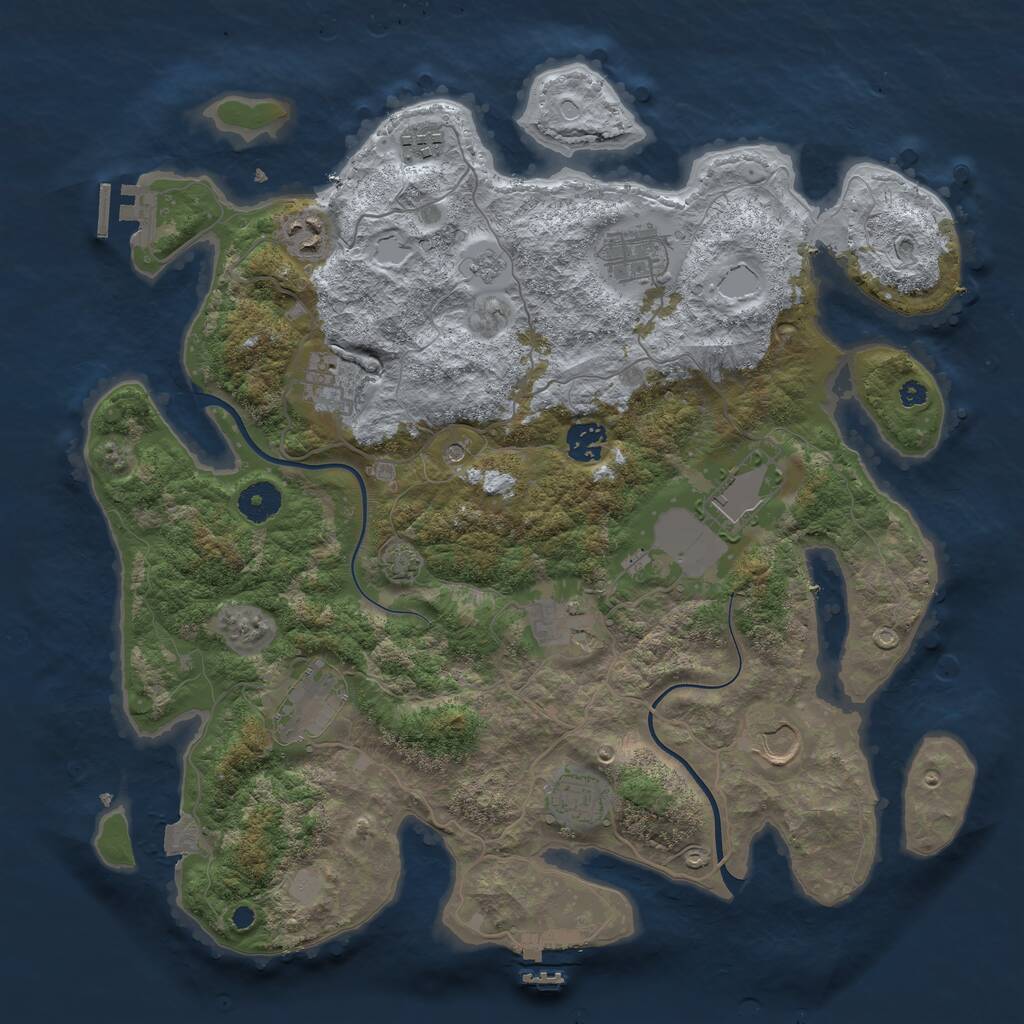 Rust Map: Procedural Map, Size: 3800, Seed: 98113541, 16 Monuments