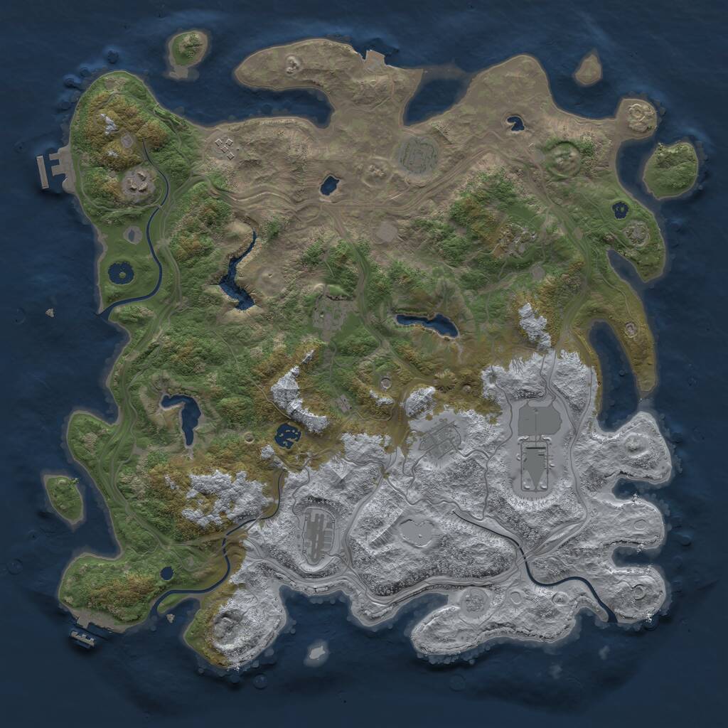 Rust Map: Procedural Map, Size: 4500, Seed: 1332799128, 15 Monuments