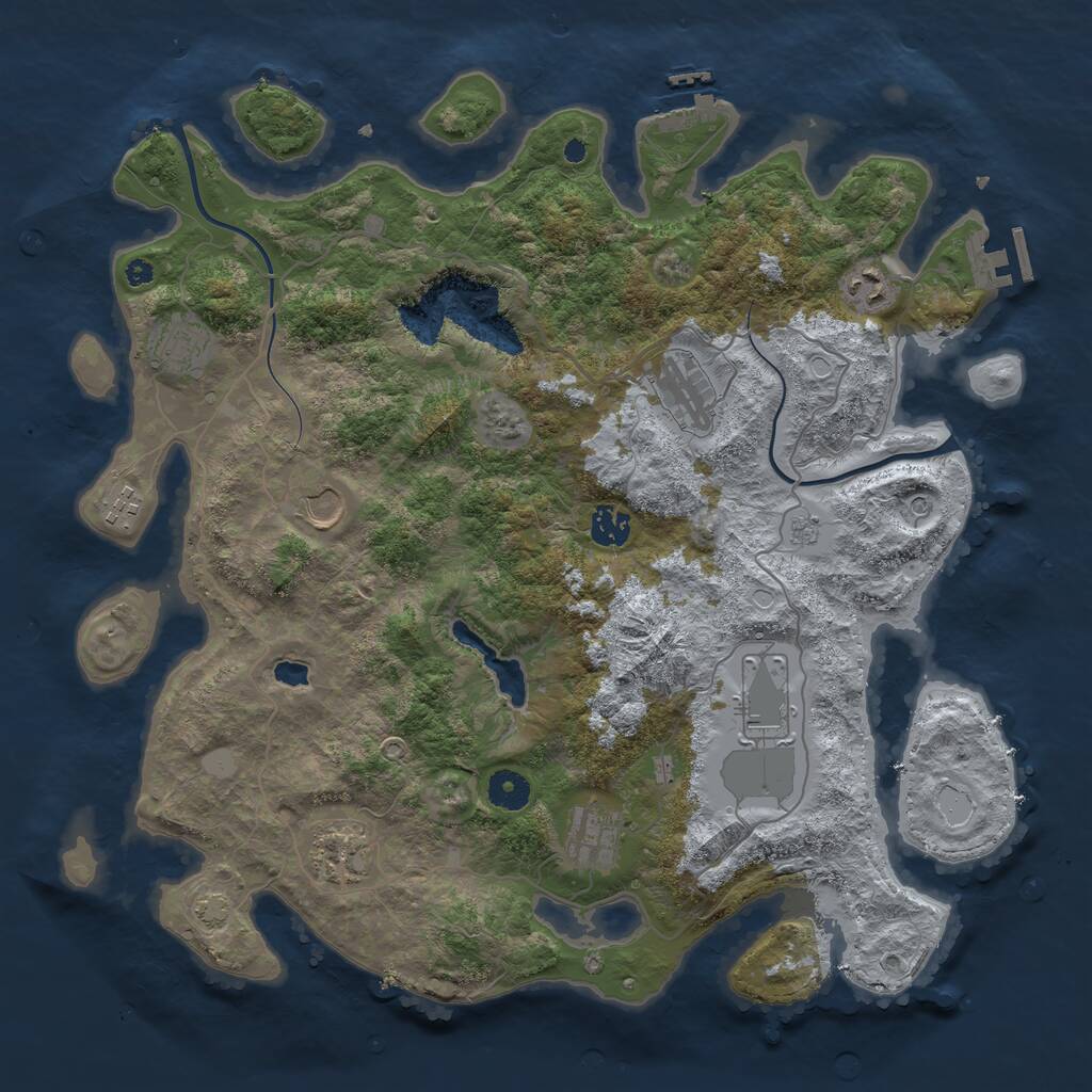 Rust Map: Procedural Map, Size: 4000, Seed: 13254, 15 Monuments