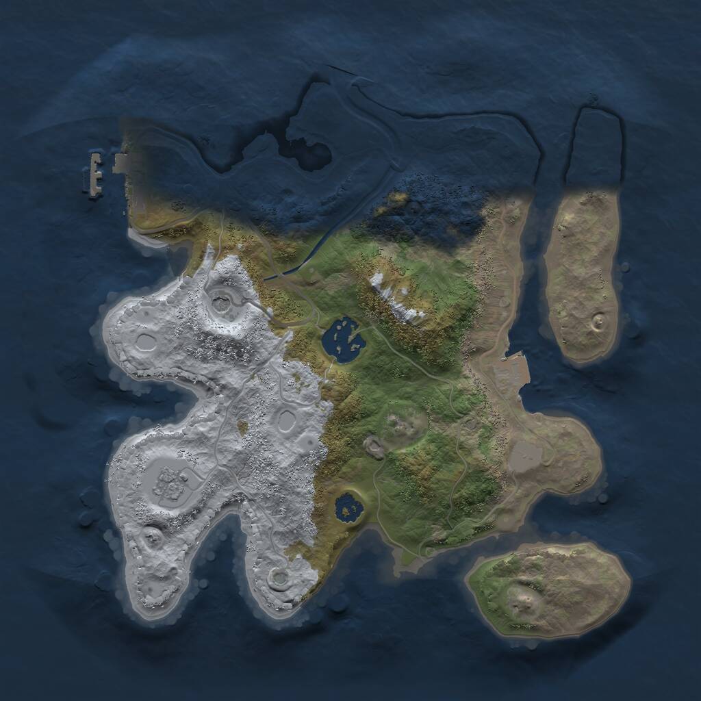 Rust Map: Procedural Map, Size: 2500, Seed: 25367, 5 Monuments