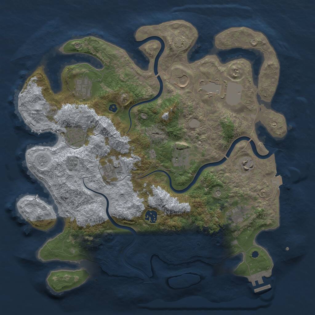 Rust Map: Procedural Map, Size: 3750, Seed: 62543783, 15 Monuments