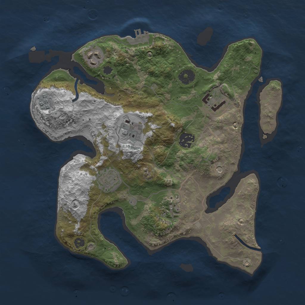 Rust Map: Procedural Map, Size: 3000, Seed: 247258, 11 Monuments