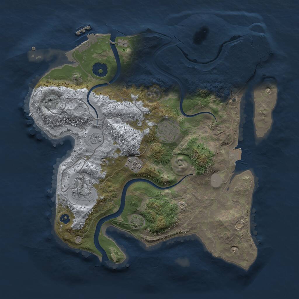 Rust Map: Procedural Map, Size: 3000, Seed: 247258, 8 Monuments