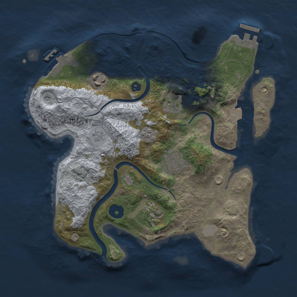 Rust Map: Procedural Map, Size: 3000, Seed: 247258, 11 Monuments