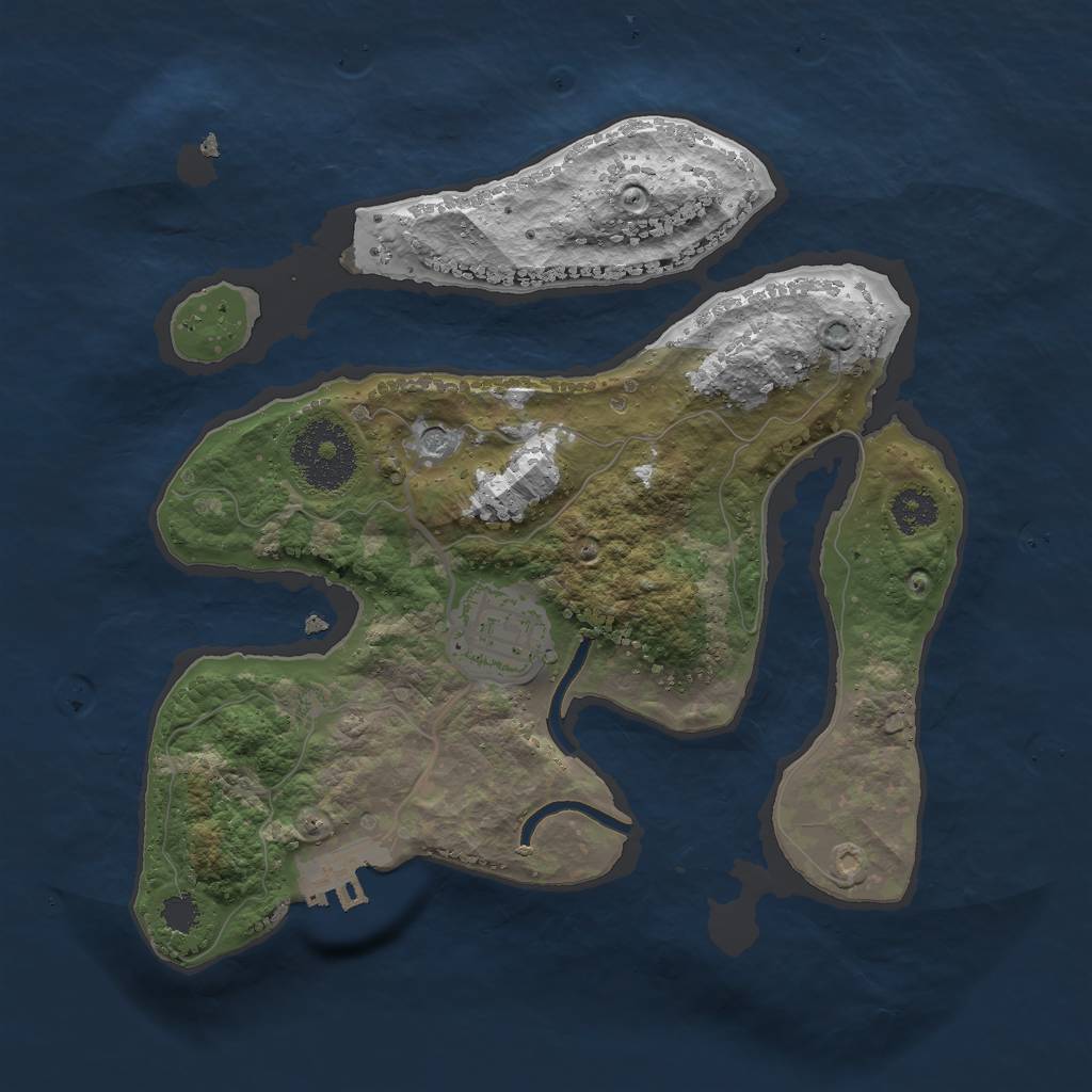 Rust Map: Procedural Map, Size: 2500, Seed: 950, 5 Monuments