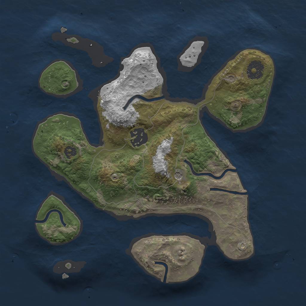 Rust Map: Procedural Map, Size: 2500, Seed: 167, 4 Monuments