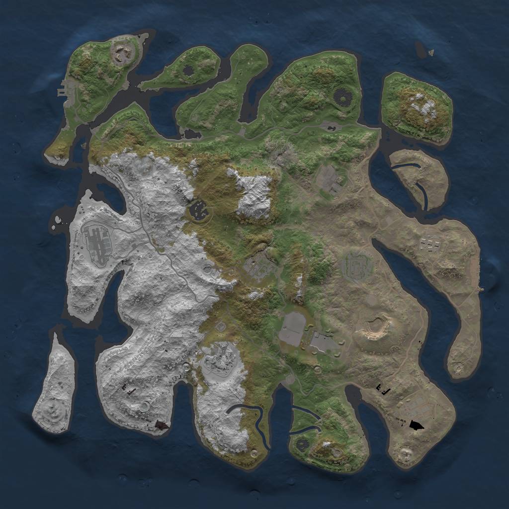 Rust Map: Procedural Map, Size: 4050, Seed: 96877957, 16 Monuments