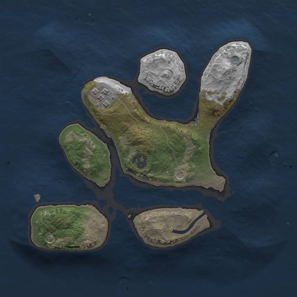 Rust Map: Procedural Map, Size: 2000, Seed: 513847576, 3 Monuments