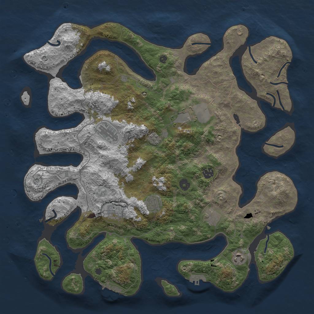 Rust Map: Procedural Map, Size: 4200, Seed: 97236481, 13 Monuments