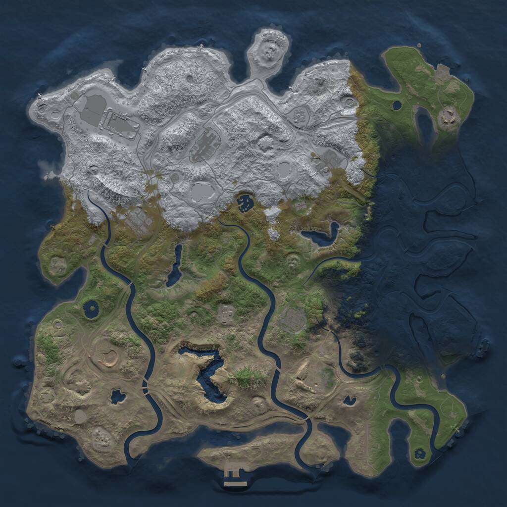 Rust Map: Procedural Map, Size: 4500, Seed: 2342423, 16 Monuments