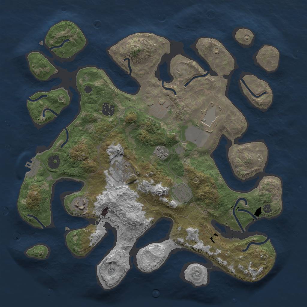 Rust Map: Procedural Map, Size: 3500, Seed: 202107, 11 Monuments