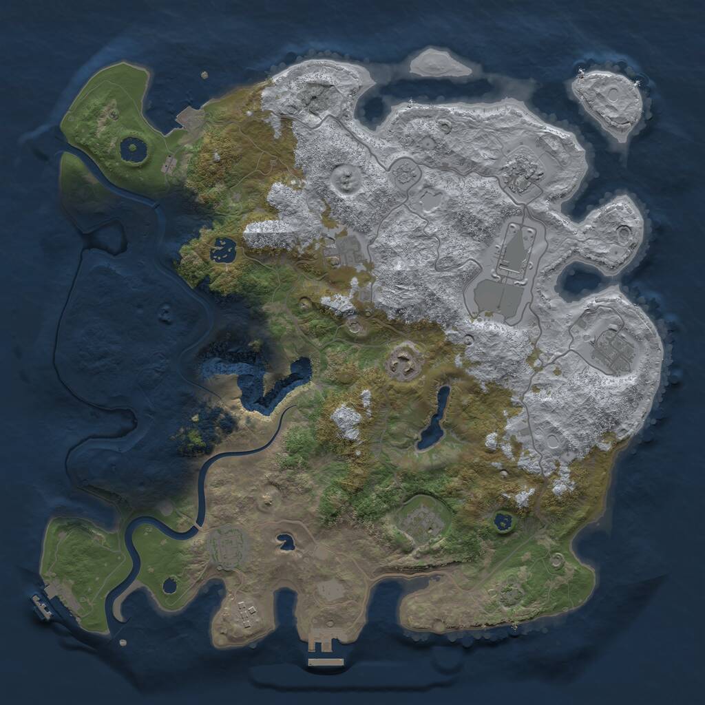 Rust Map: Procedural Map, Size: 4000, Seed: 1115842935, 15 Monuments