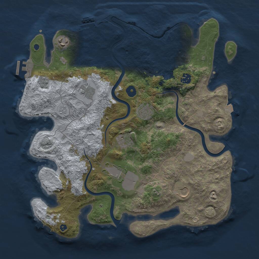 Rust Map: Procedural Map, Size: 3700, Seed: 198764951, 14 Monuments