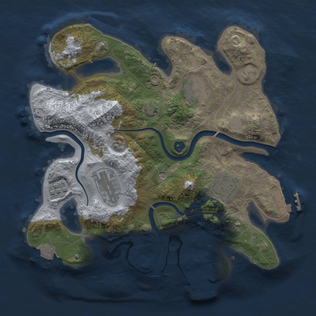 Rust Map: Procedural Map, Size: 2800, Seed: 200950, 9 Monuments