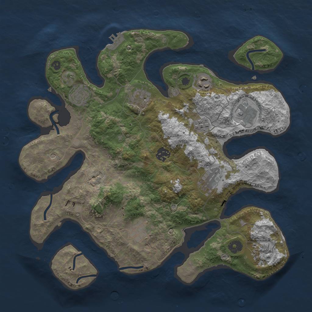 Rust Map: Procedural Map, Size: 3450, Seed: 1111, 13 Monuments