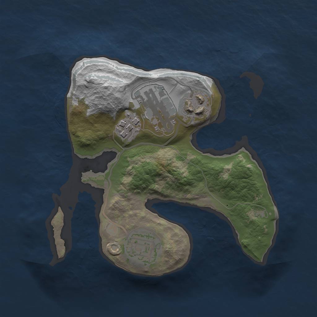 Rust Map: Barren, Size: 2000, Seed: 1214611653, 6 Monuments