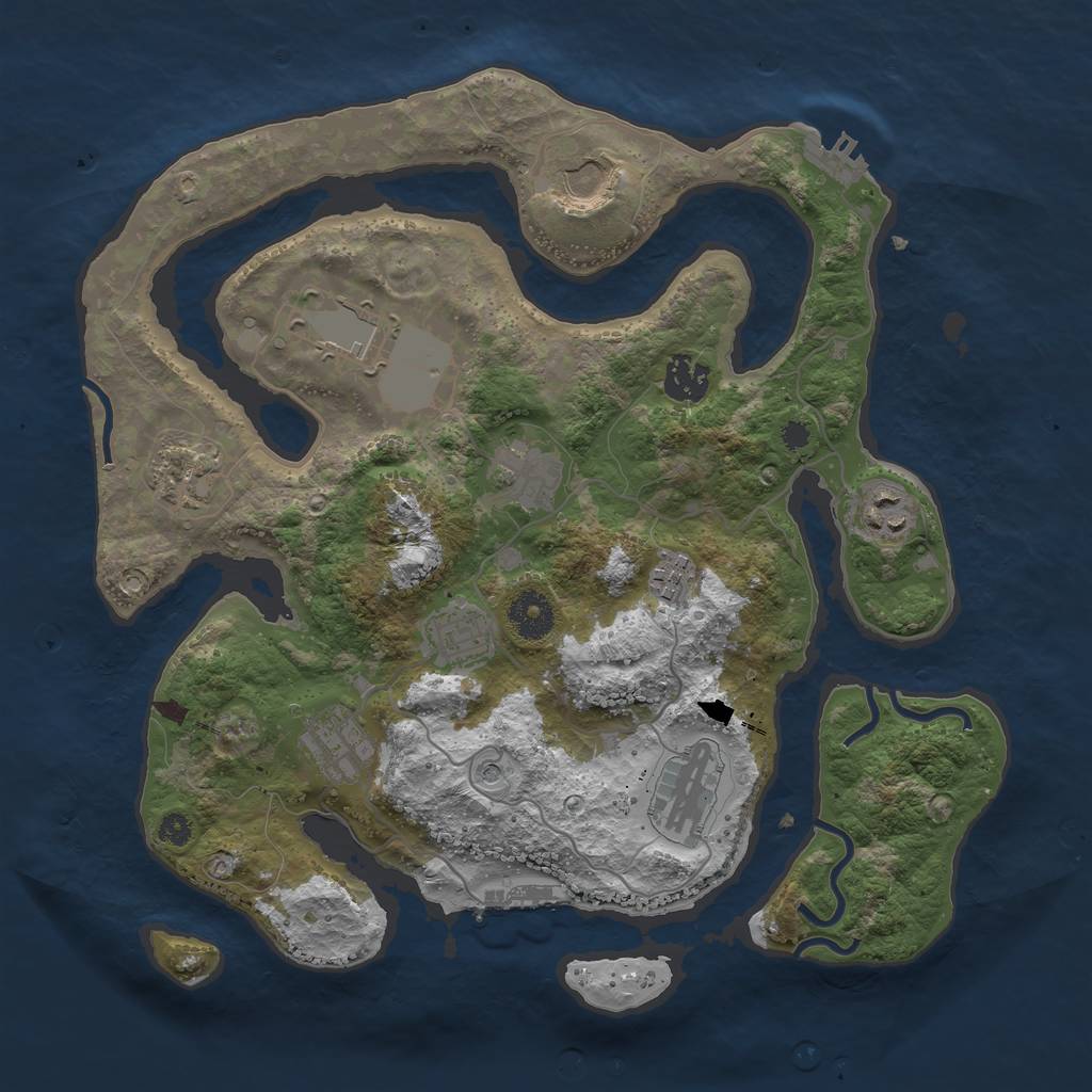 Rust Map: Procedural Map, Size: 3500, Seed: 2288, 15 Monuments