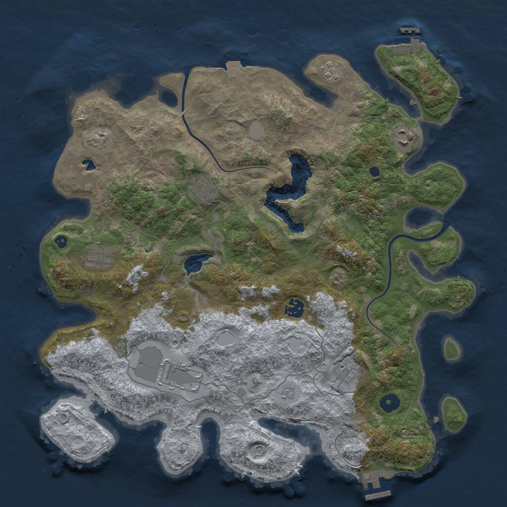 Rust Map: Procedural Map, Size: 4000, Seed: 757774, 13 Monuments