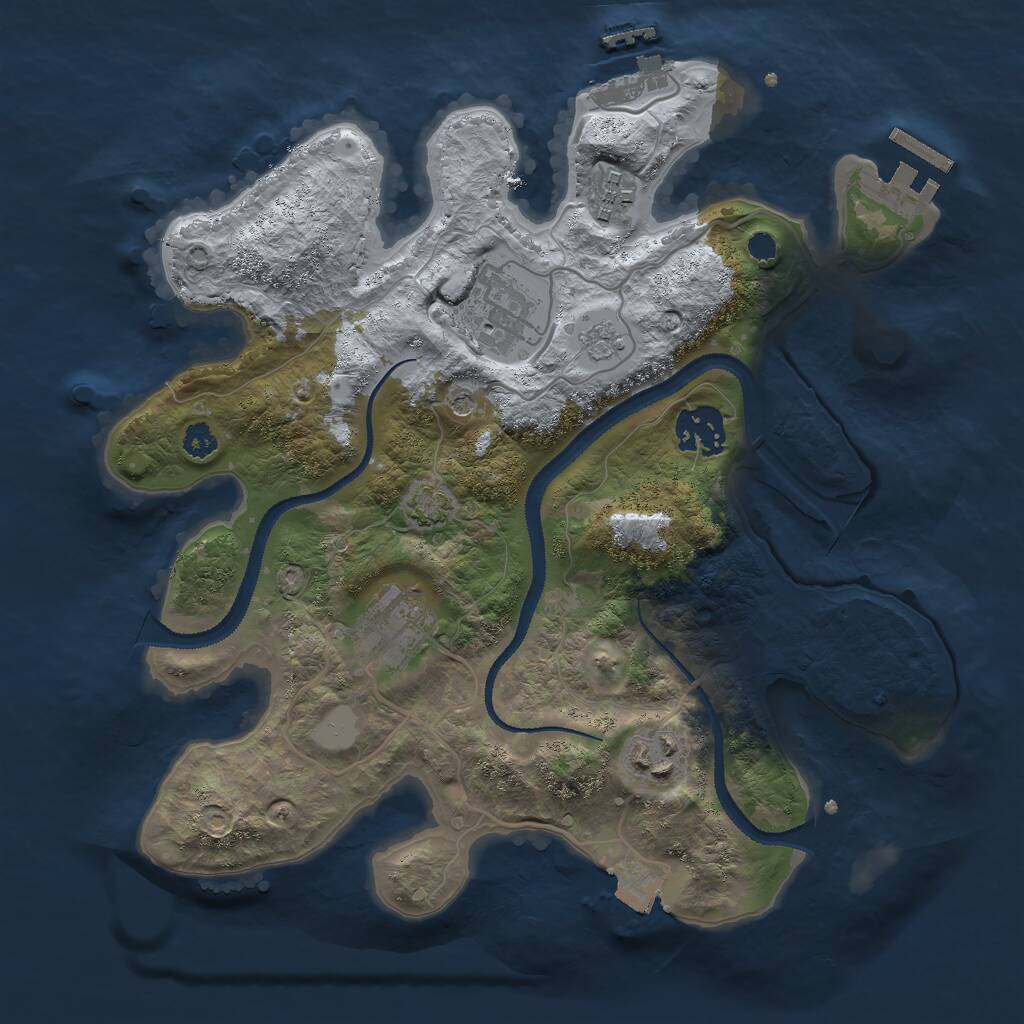 Rust Map: Procedural Map, Size: 3000, Seed: 250977112, 11 Monuments
