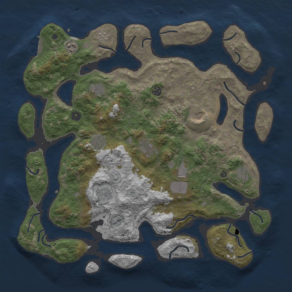 Rust Map: Procedural Map, Size: 4500, Seed: 6541, 14 Monuments