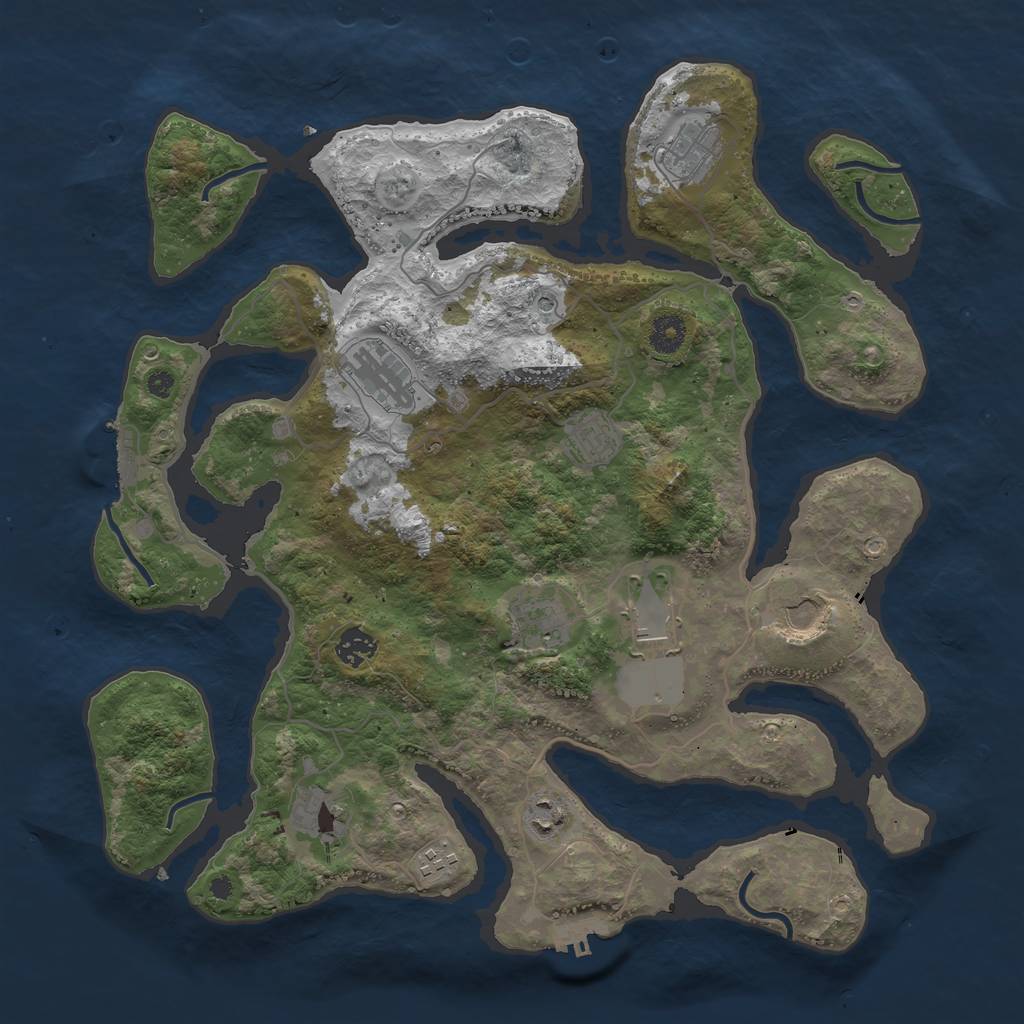 Rust Map: Procedural Map, Size: 4000, Seed: 364721310, 15 Monuments