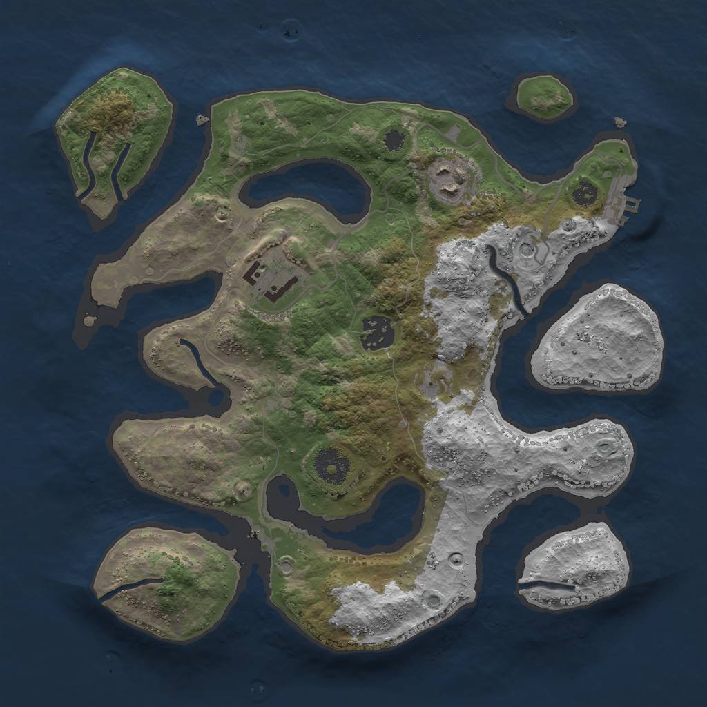 Rust Map: Procedural Map, Size: 3000, Seed: 26358708, 7 Monuments