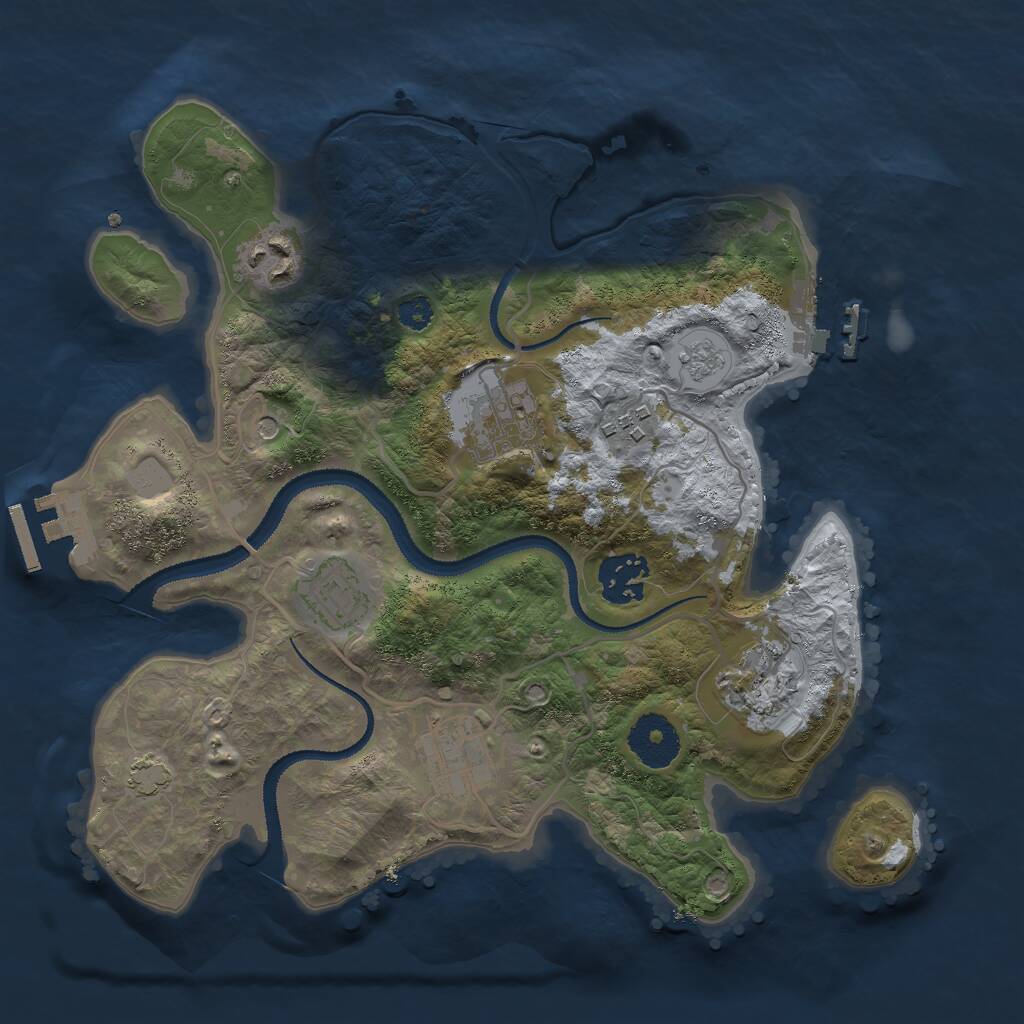 Rust Map: Procedural Map, Size: 3000, Seed: 748, 13 Monuments
