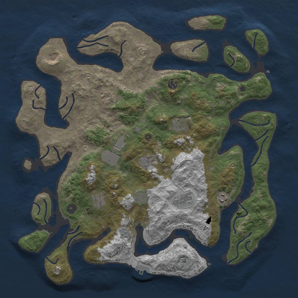 Rust Map: Procedural Map, Size: 4500, Seed: 948867071, 15 Monuments