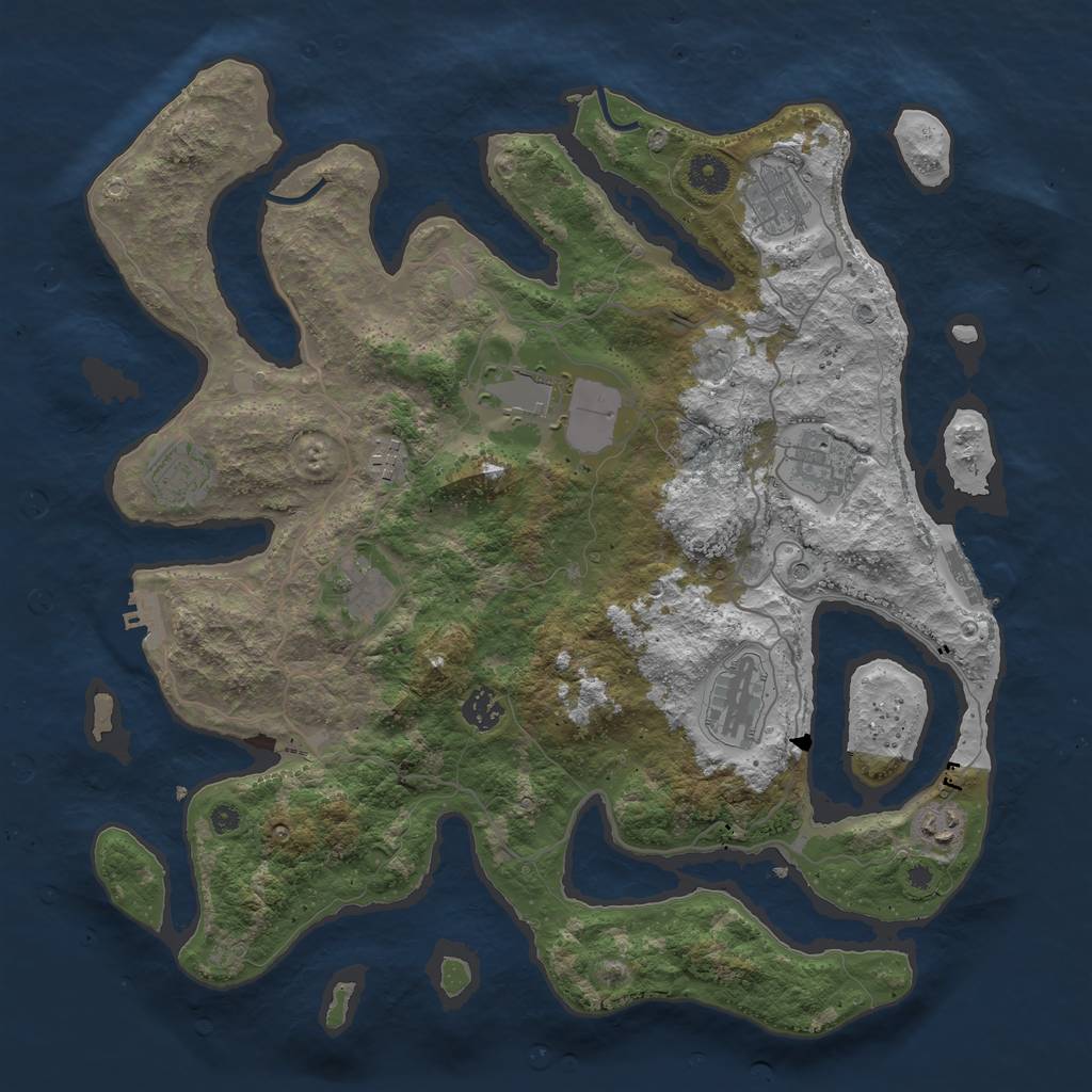 Rust Map: Procedural Map, Size: 4000, Seed: 1079842822, 14 Monuments