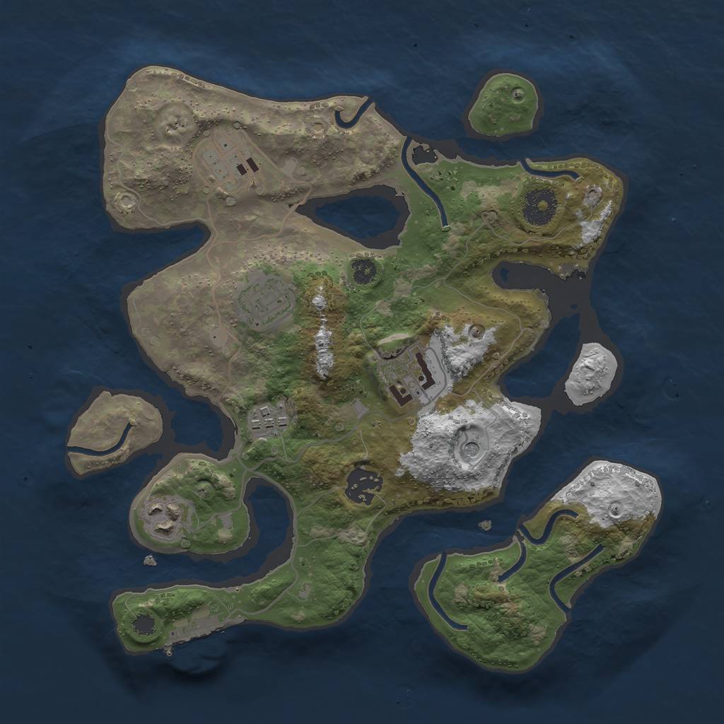 Rust Map: Procedural Map, Size: 3000, Seed: 1544021699, 10 Monuments